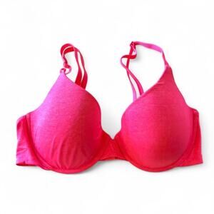 Victoria’s Secret Bra 34C Uplift Semi-Demi Push-Up Neon Pink